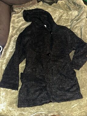 Women’s Black Hooded Cozy Coat